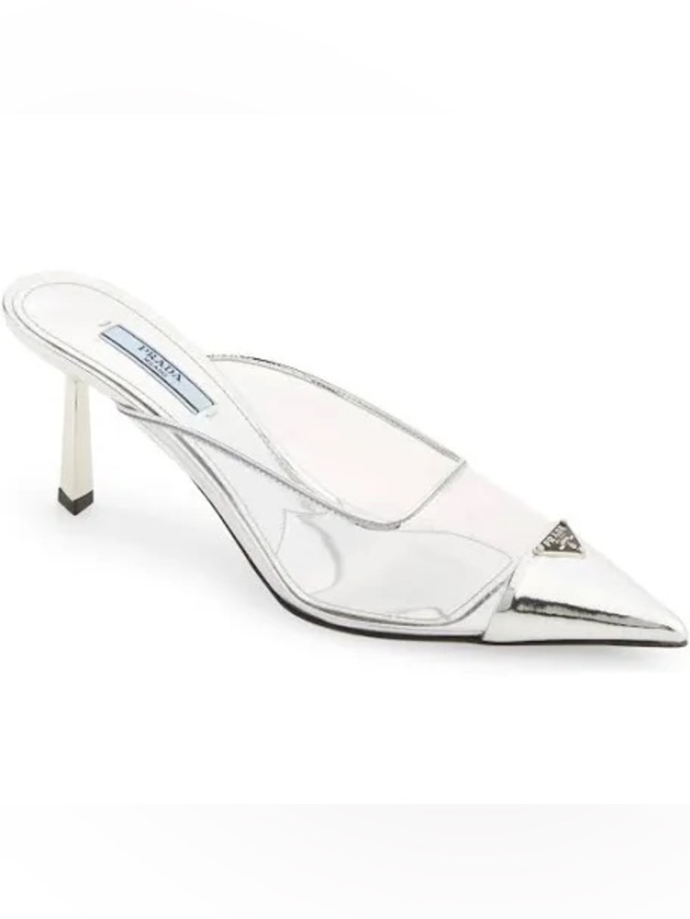 Prada flex vernice clear front sandals